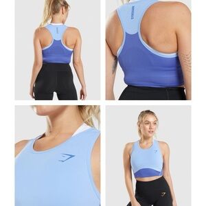 Gymshark Light Blue and Dark Blue Sports Bra